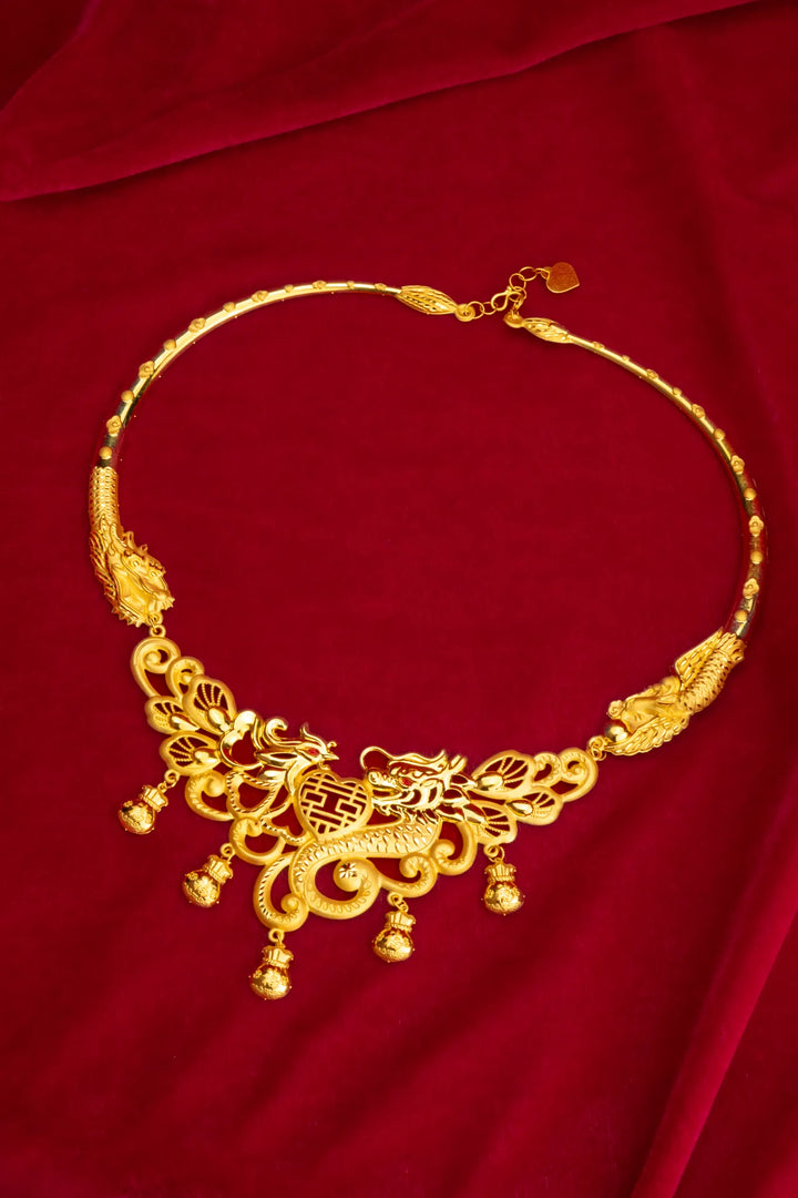 Dây Kiềng Cô Dâu Rồng Phụng Túi Tiền Vàng 23K Bảo Tín K&K