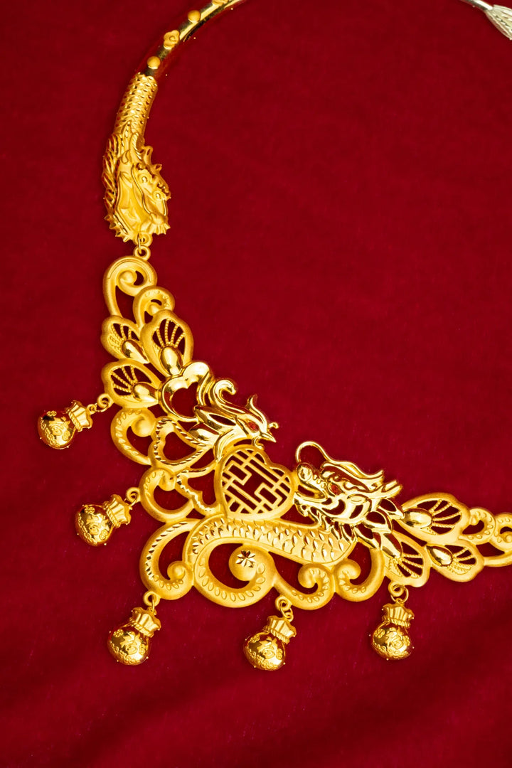 Dây Kiềng Cô Dâu Rồng Phụng Túi Tiền Vàng 23K Bảo Tín K&K