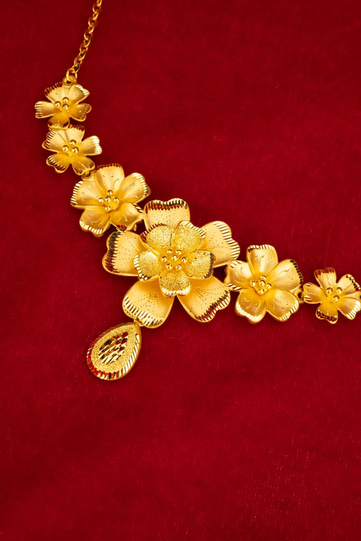 Dây Kiềng Hoa 5 Cánh Giọt Nước Vàng 23K Bảo Tín K&K