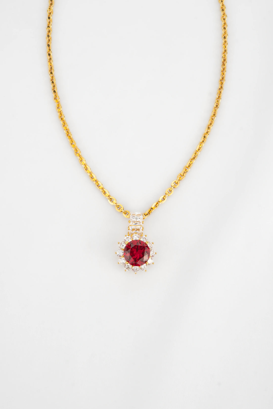 Mặt Đá Đỏ Hồng Đính Đá CZ Vàng 16K Bảo Tín K&K