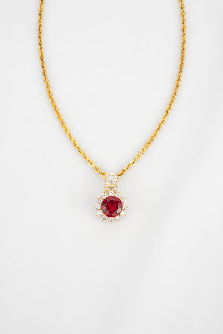 Mặt Đá Đỏ Hồng Đính Đá CZ Vàng 16K Bảo Tín K&K