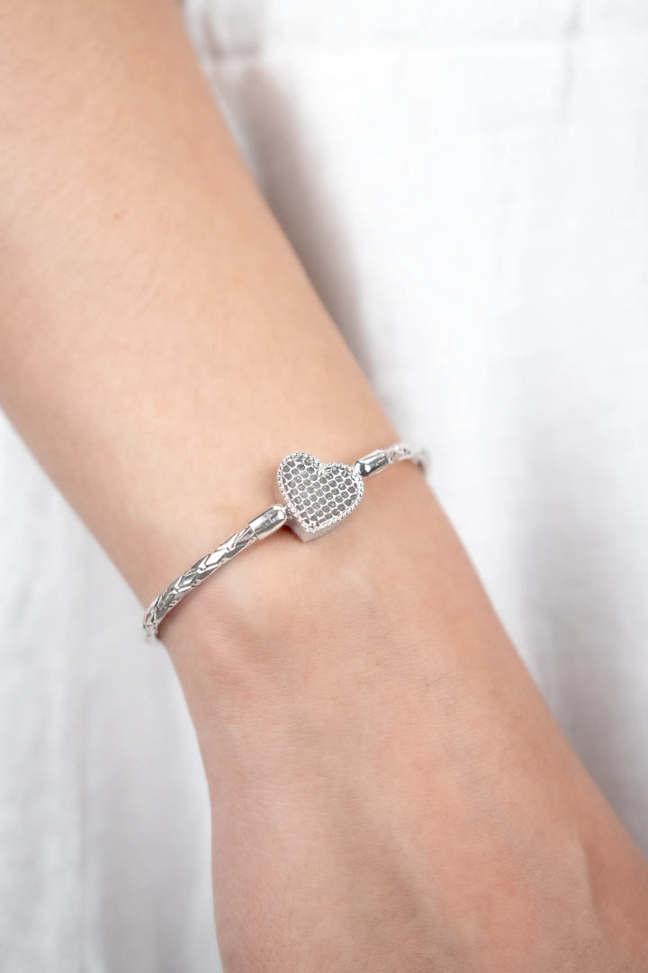 Vòng Tay Trái Tim Khắc Máy 3D Kiểu Ý 750 Bảo Tín K&K