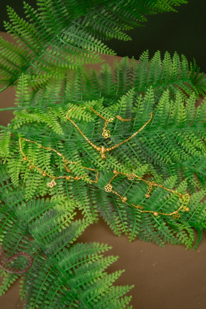 Lắc Chân Charm Bi Đính Đá CZ Vàng 16K Bảo Tín K&K