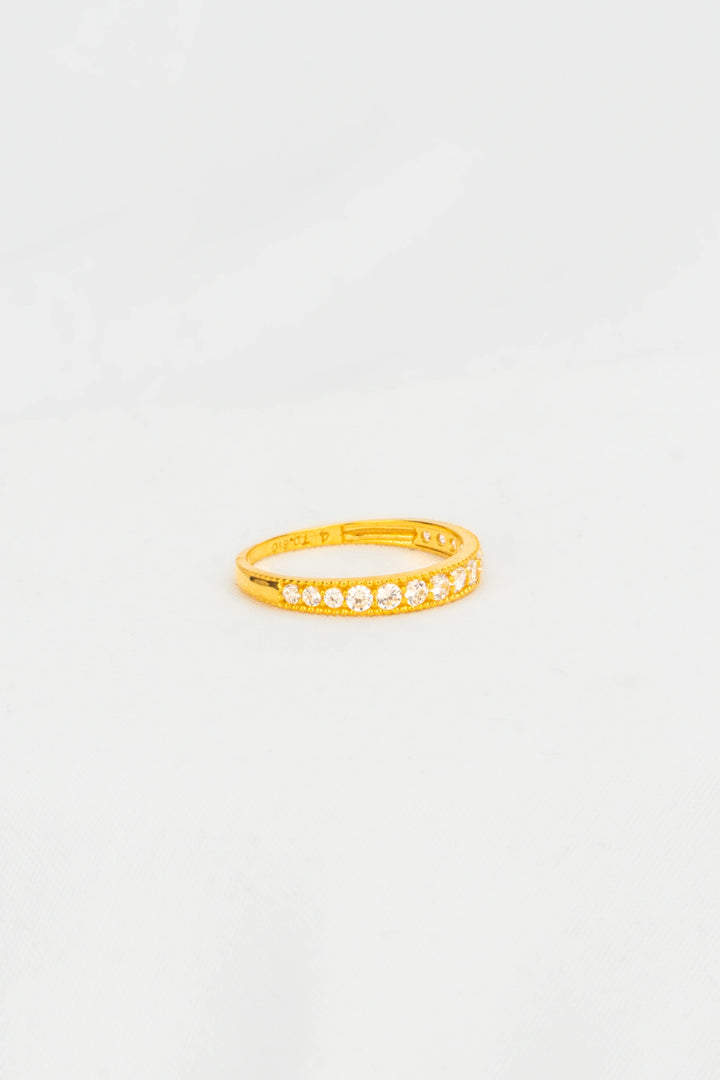 Nhẫn Nửa Hàng Tấm Đính Đá CZ Vàng 16K Bảo Tín K&K