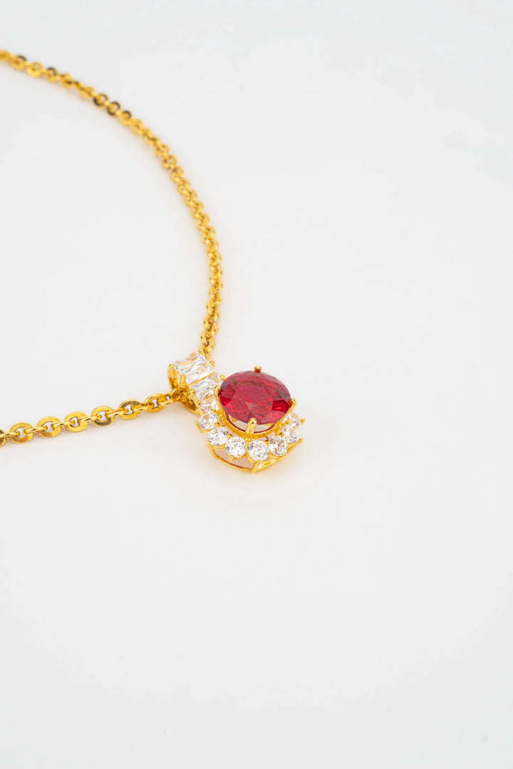 Mặt Đá Đỏ Hồng Đính Đá CZ Vàng 16K Bảo Tín K&K