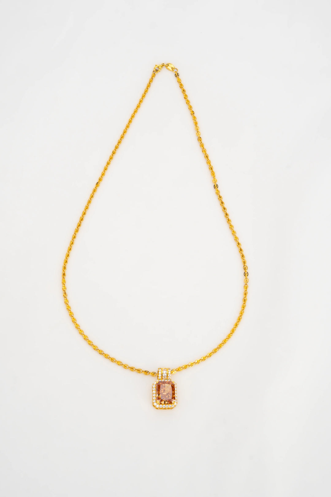 Mặt Đá Màu Cam Đính Đá CZ Vàng 16K Bảo Tín K&K