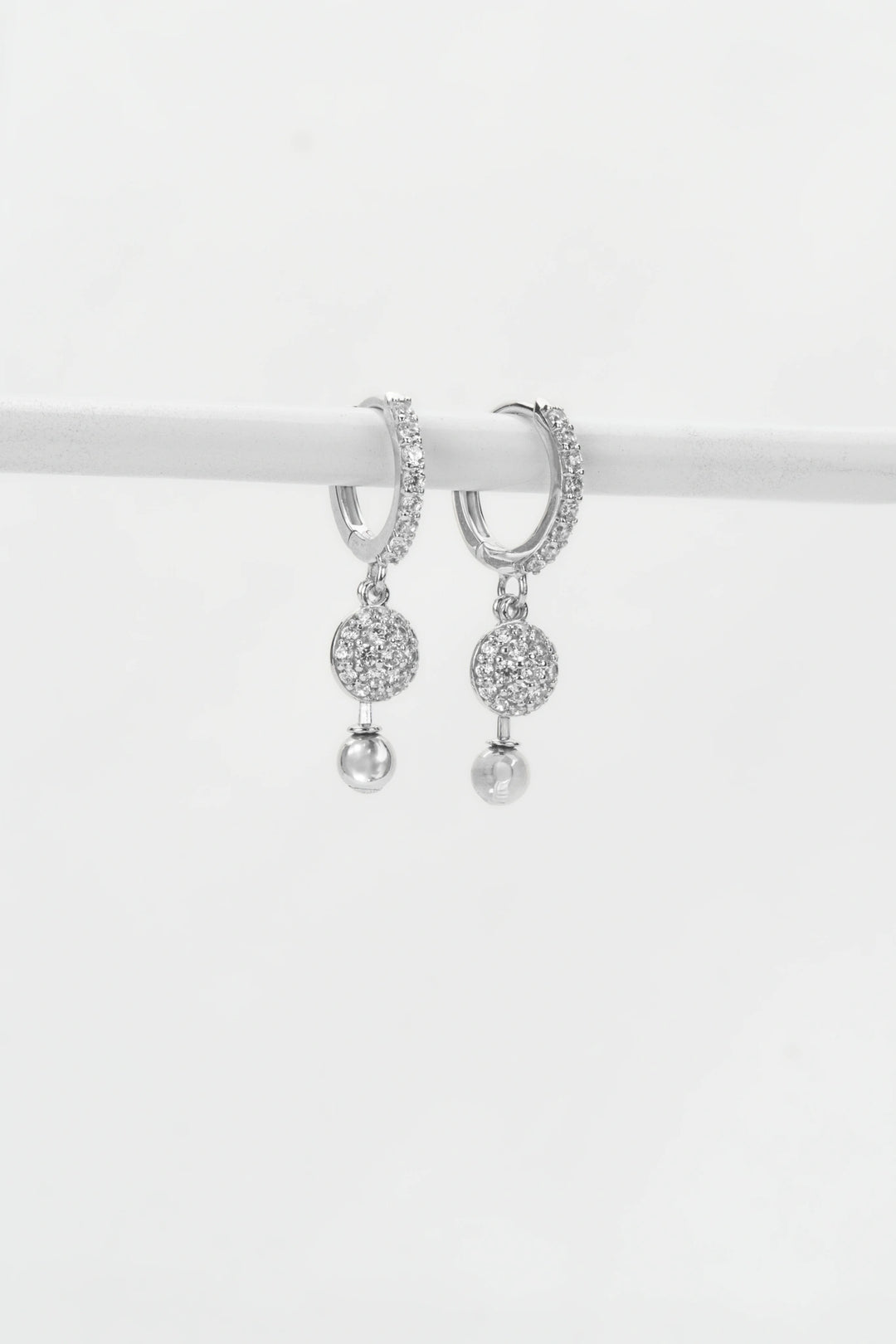 Bông Tai Khoen Tấm Bi TT Đính Đá CZ Kiểu Ý 750 Bảo Tín K&K