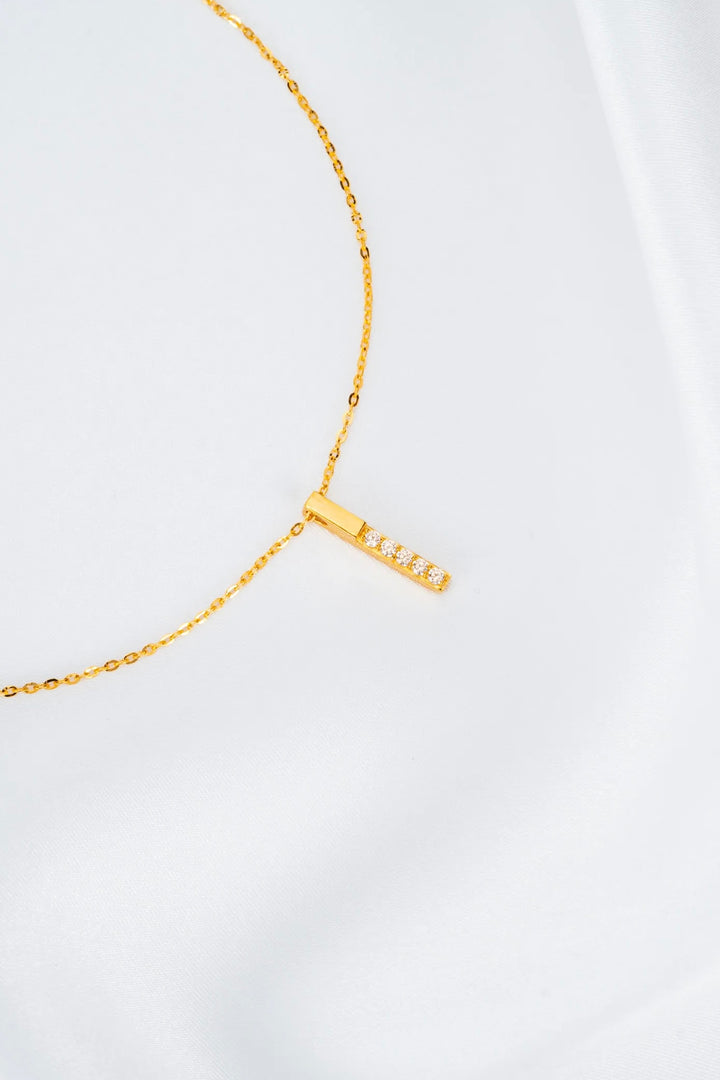 Dây Chuyền Liền Mặt Thanh Dọc Vàng 16K đính đá CZ Bảo Tín K&K