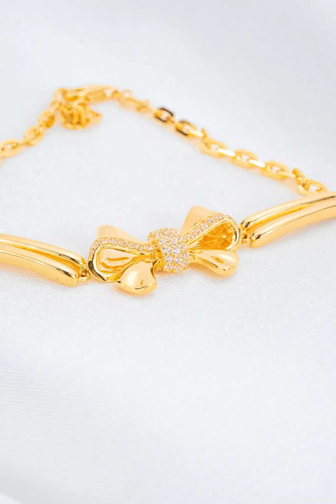 Lắc Tay Kiểu Nơ Tấm Vàng 16K đính đá CZ Bảo Tín K&K