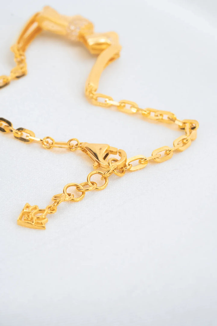 Lắc Tay Kiểu Nơ Tấm Vàng 16K đính đá CZ Bảo Tín K&K