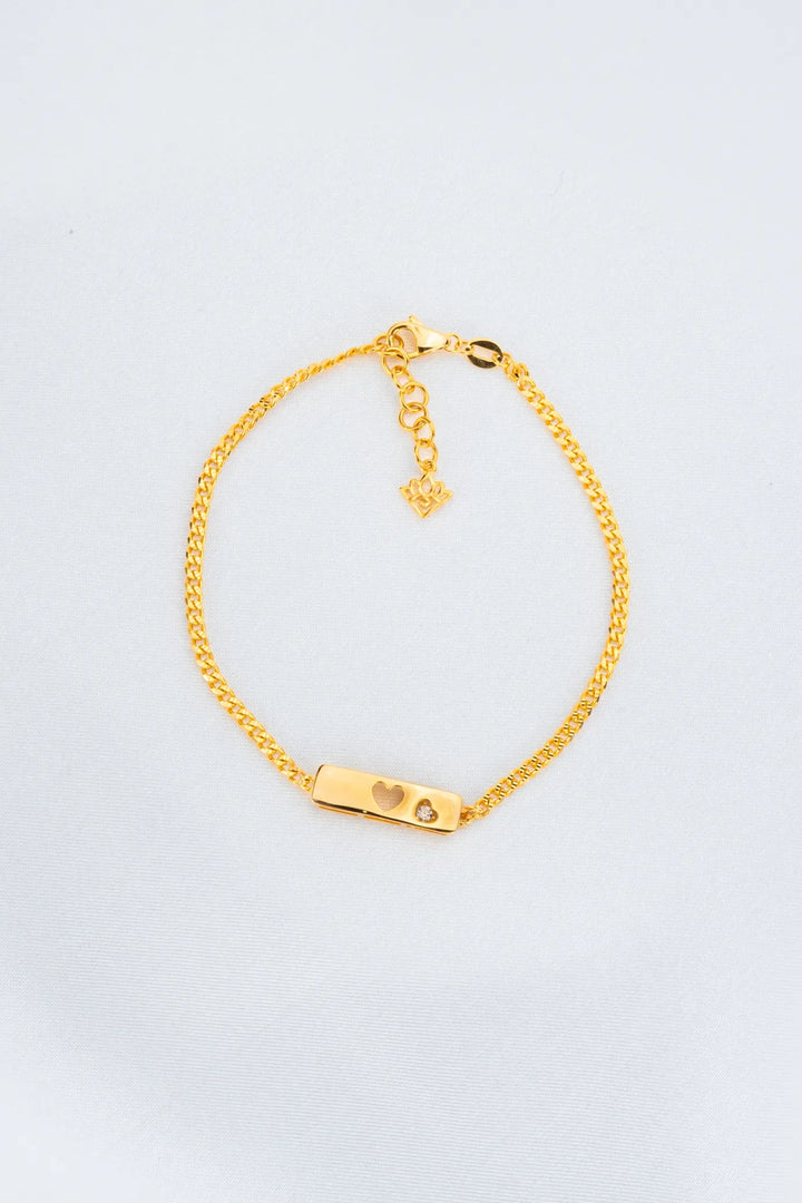 Lắc Tay Heartline Vàng 16K đính đá CZ Bảo Tín K&K