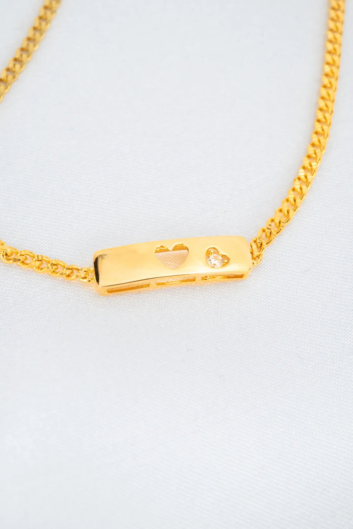 Lắc Tay Heartline Vàng 16K đính đá CZ Bảo Tín K&K