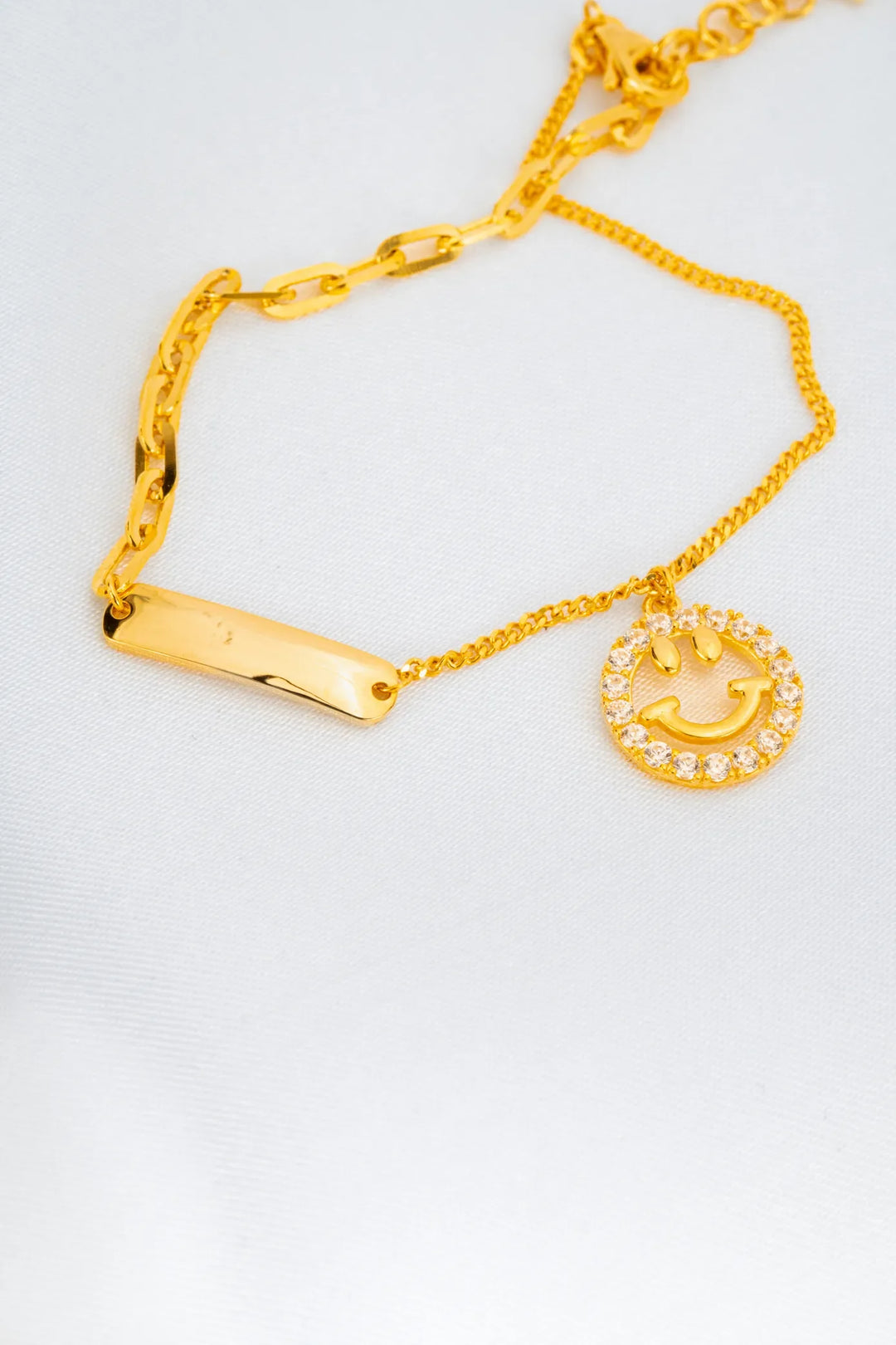 Lắc Tay Kiểu Mặt Cười Tấm Vàng 16K đính đá CZ Bảo Tín K&K