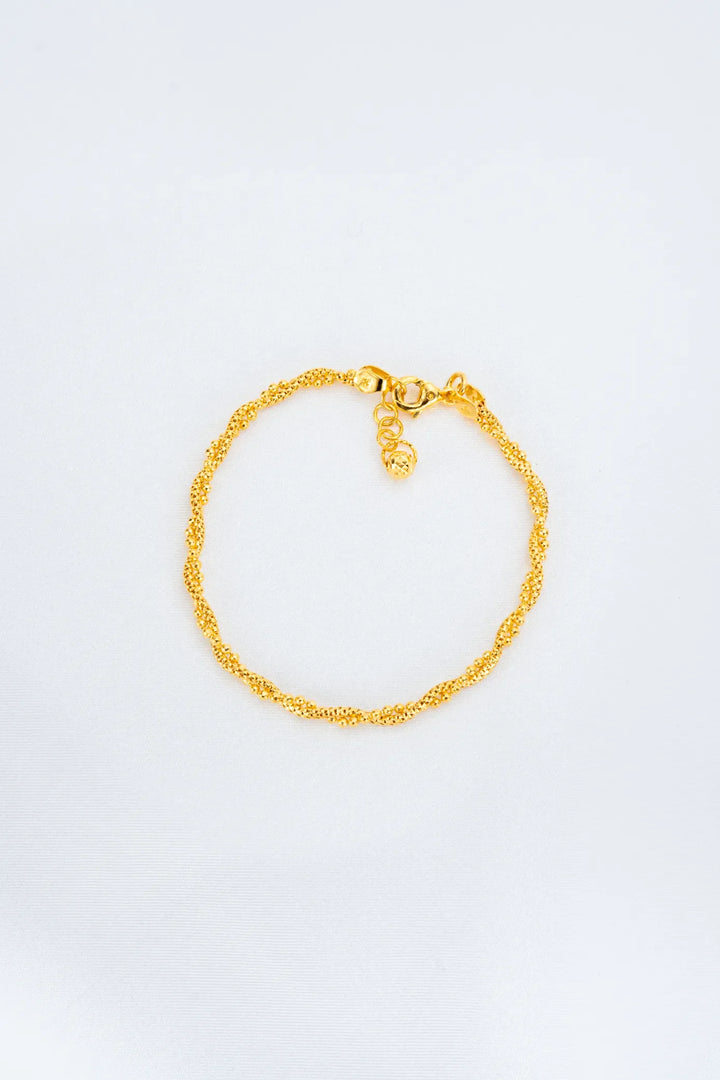 Lắc Tay Xoắn Đôi Hạt Bi Vàng 16K Bảo Tín K&K