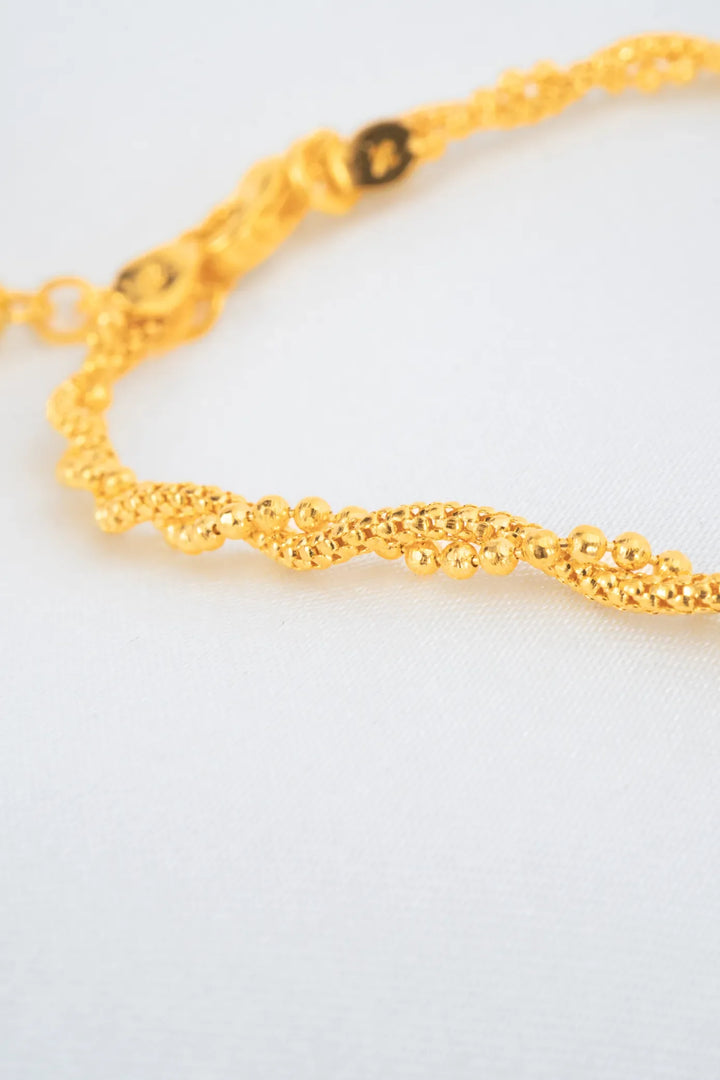 Lắc Tay Xoắn Đôi Hạt Bi Vàng 16K Bảo Tín K&K