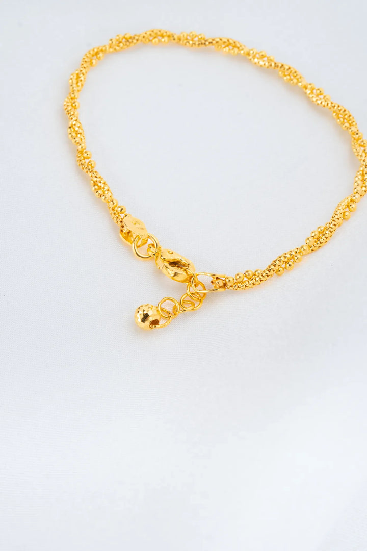 Lắc Tay Xoắn Đôi Hạt Bi Vàng 16K Bảo Tín K&K