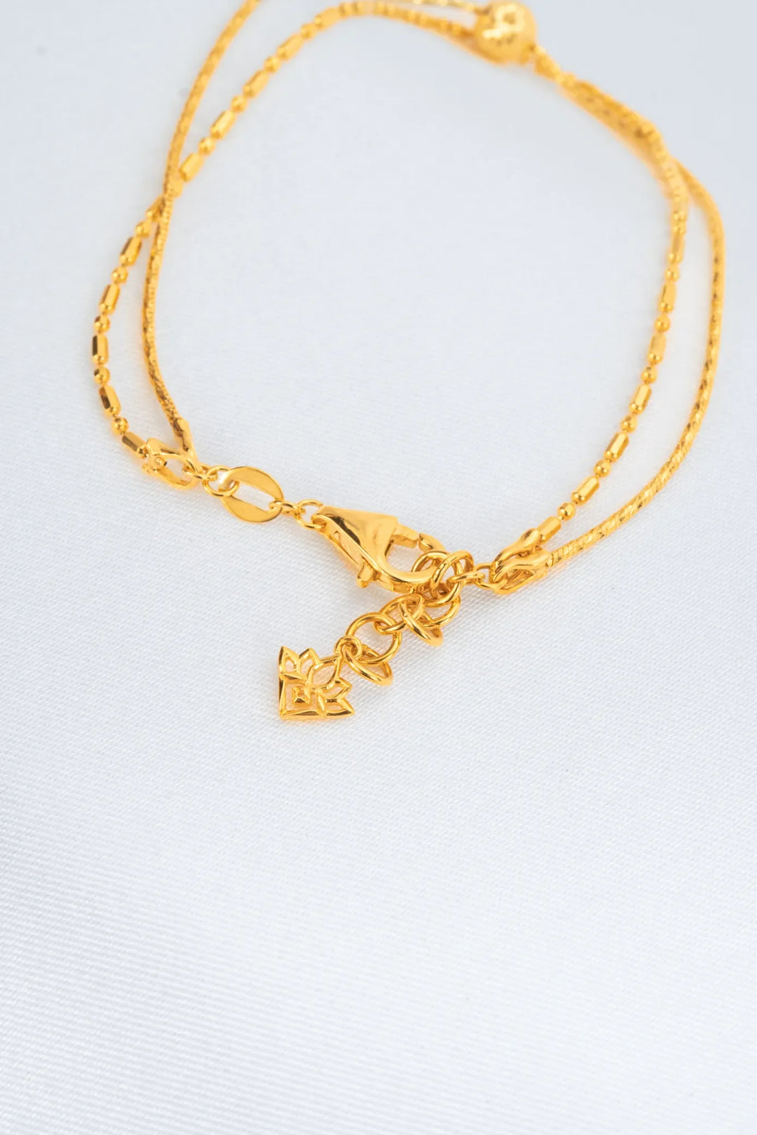 Lắc Tay Dây Đôi Charm Bi Tròn Vàng 16K Bảo Tín K&K