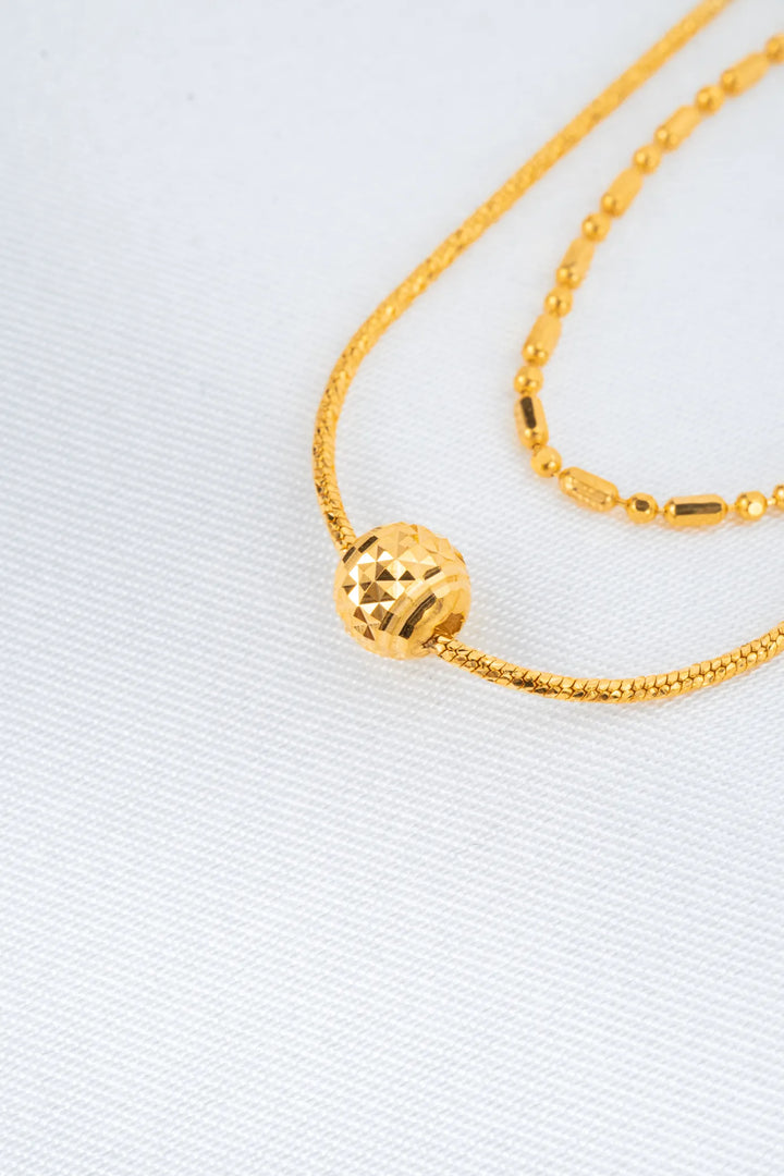 Lắc Tay Dây Đôi Charm Bi Tròn Vàng 16K Bảo Tín K&K