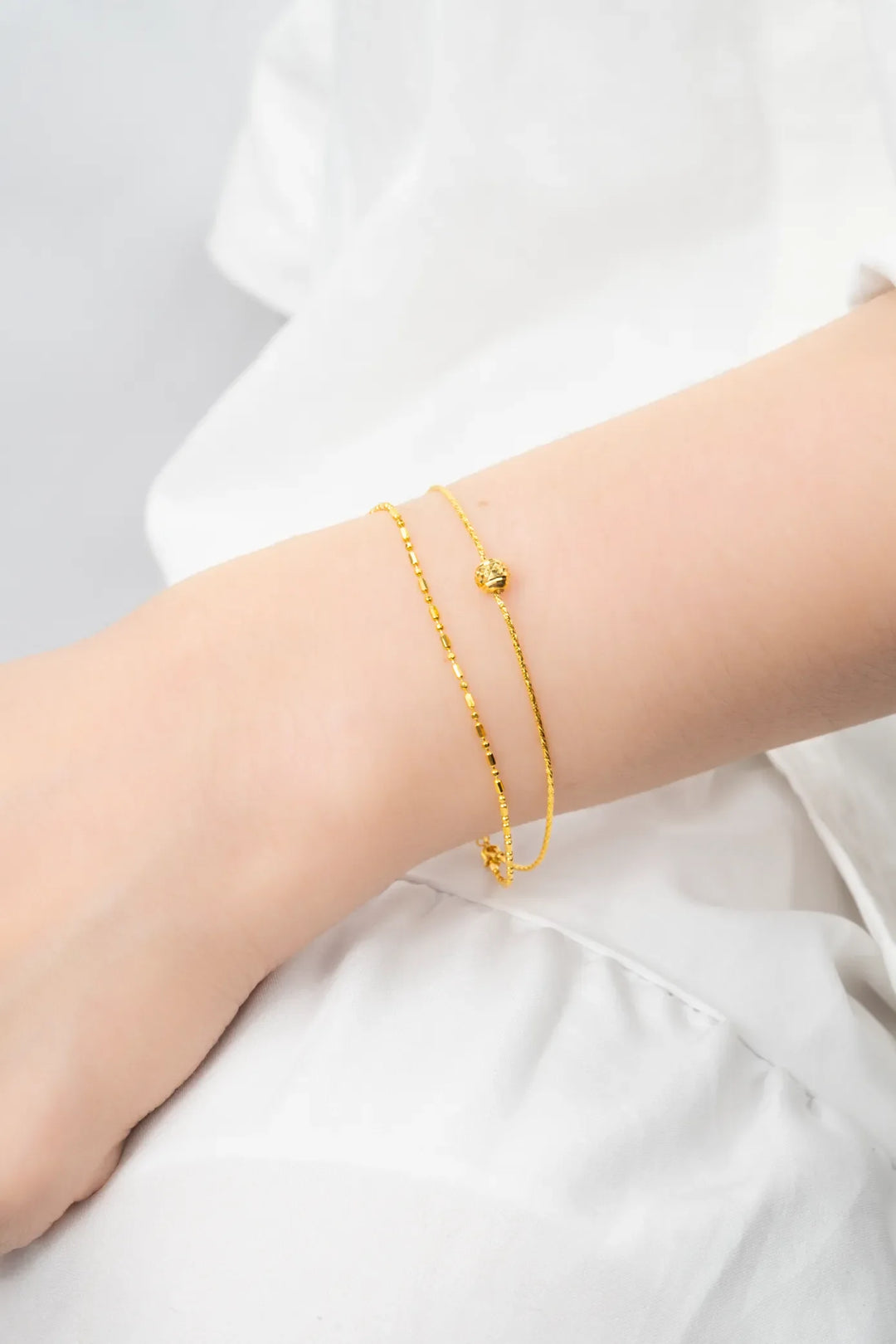 Lắc Tay Dây Đôi Charm Bi Tròn Vàng 16K Bảo Tín K&K