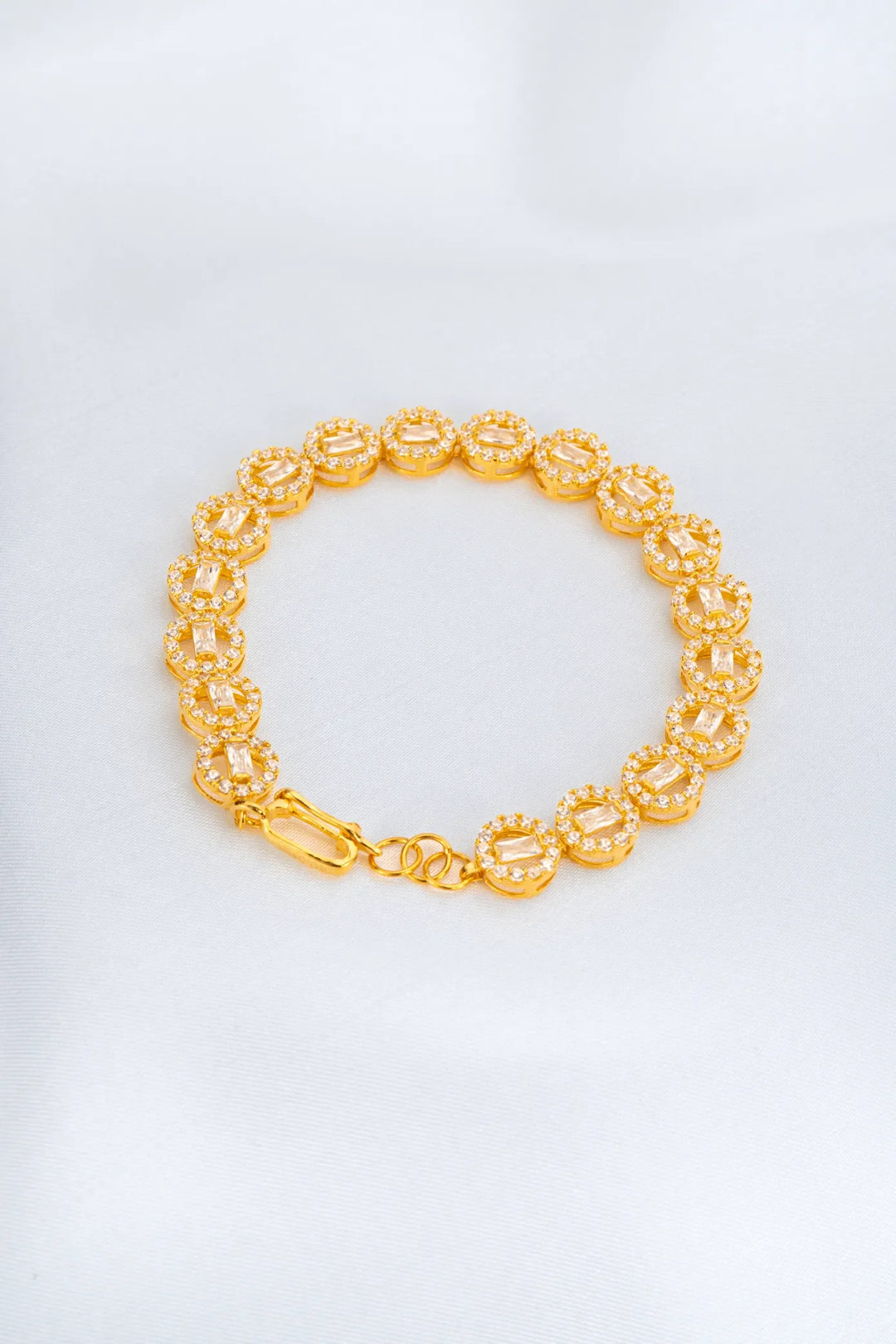 Lắc Tay Mắt Xích Tròn Vàng 16K đính đá CZ Bảo Tín K&K