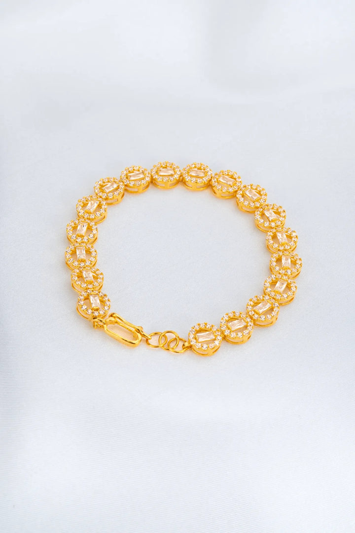 Lắc Tay Mắt Xích Tròn Vàng 16K đính đá CZ Bảo Tín K&K