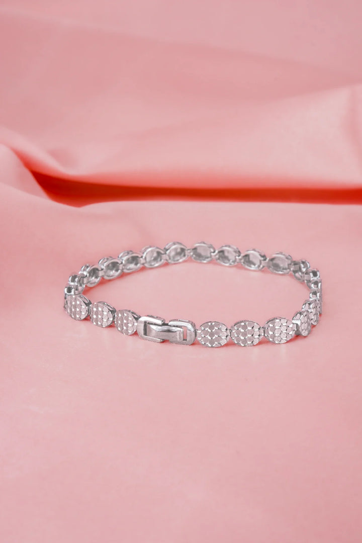 Lắc Tay Mắt Xích Oval Không Đính Đá Kiểu Ý 750 Bảo Tín K&K