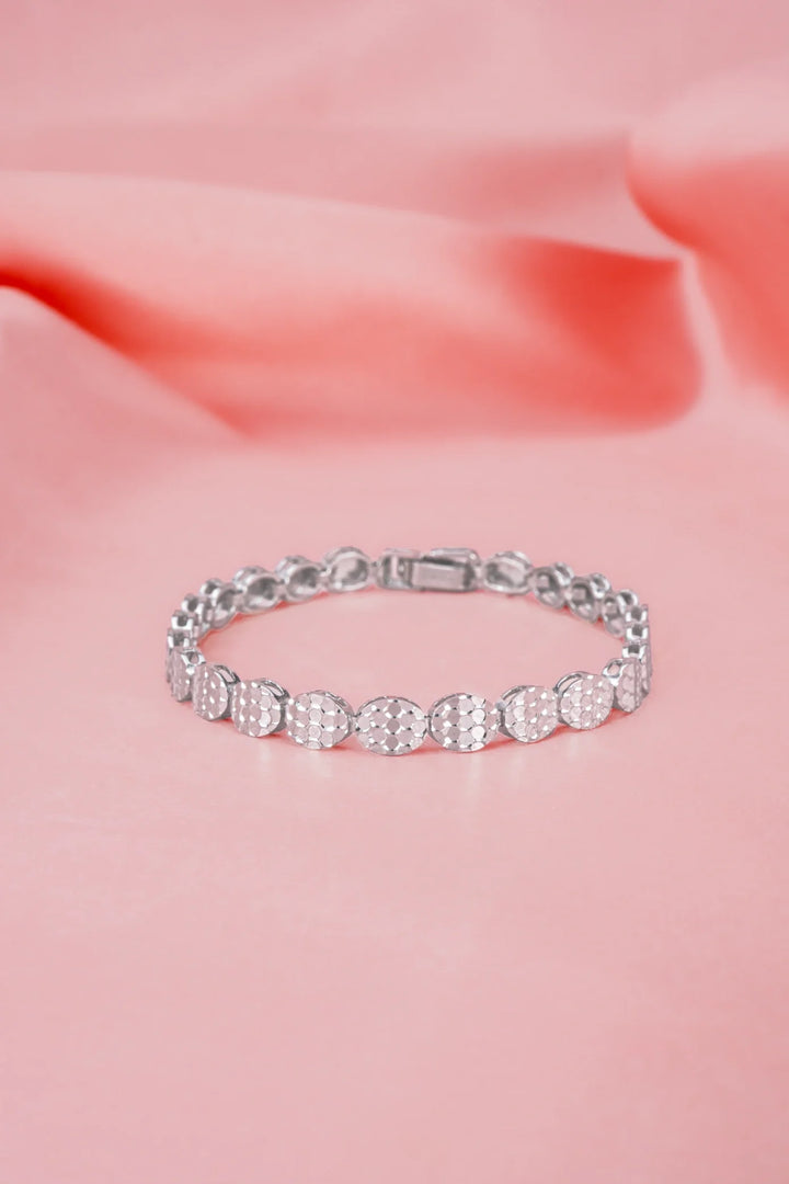 Lắc Tay Mắt Xích Oval Không Đính Đá Kiểu Ý 750 Bảo Tín K&K