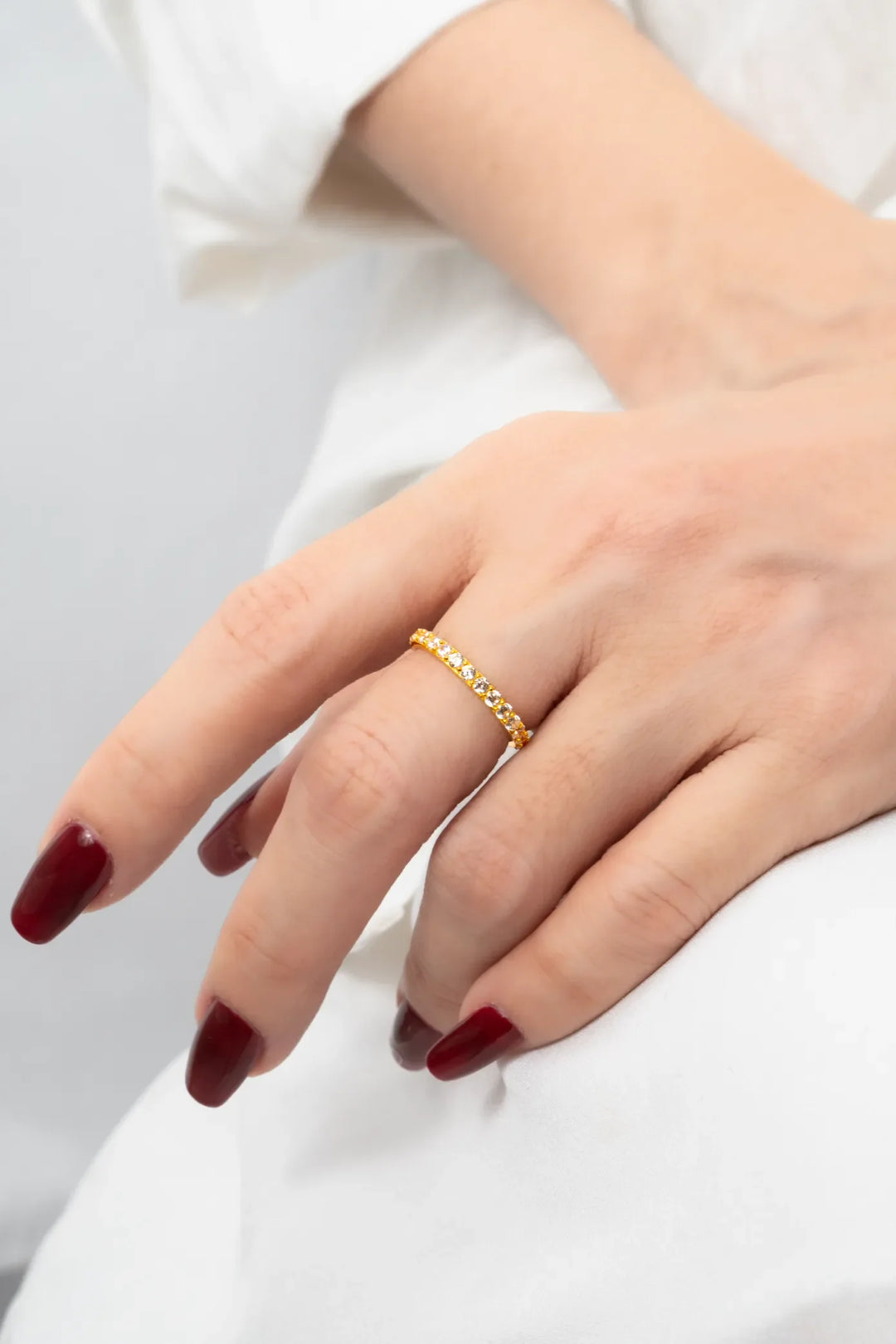 Nhẫn Full Vòng Tấm Vàng 16K đính đá CZ Bảo Tín K&K