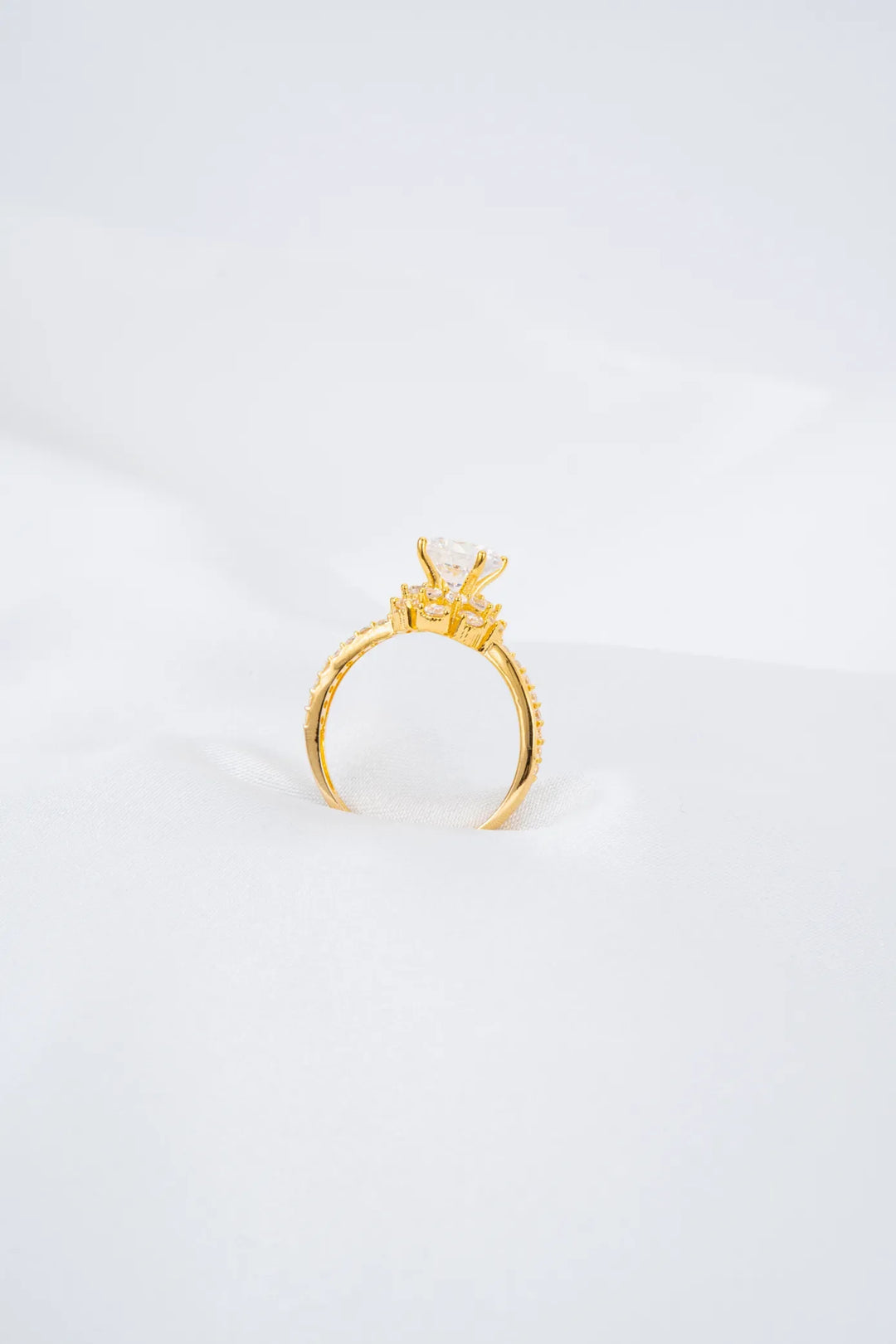 Nhẫn Cầu Hôn Kiểu Dáng Halo Vàng 16K đính đá CZ Bảo Tín K&K