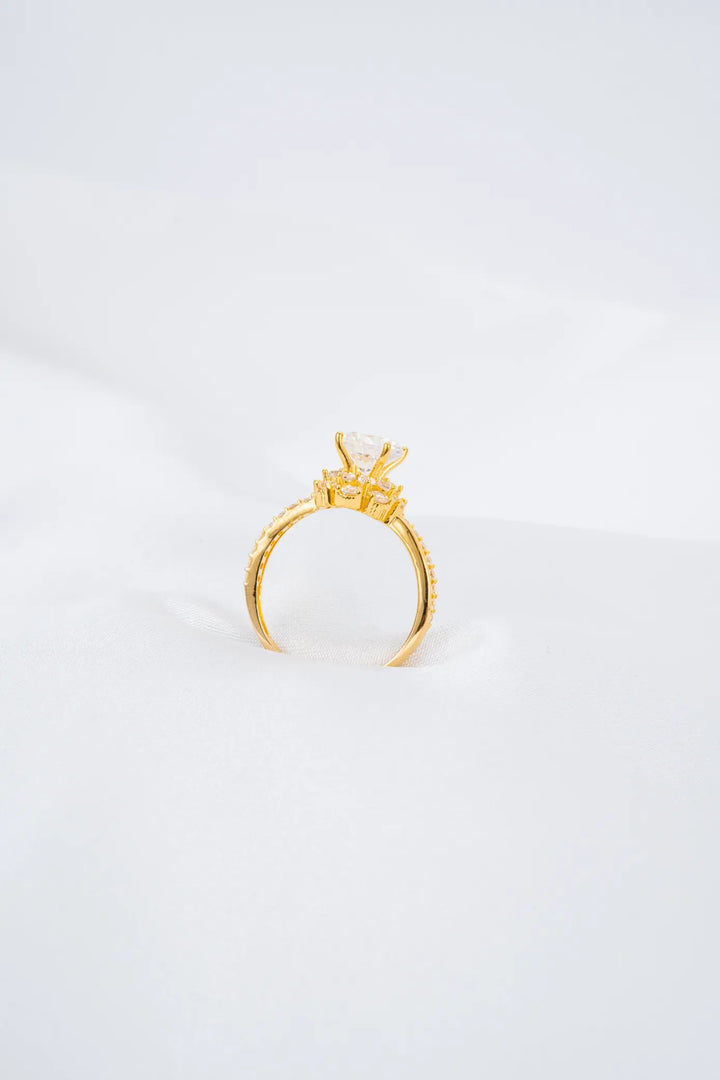 Nhẫn Cầu Hôn Kiểu Dáng Halo Vàng 16K đính đá CZ Bảo Tín K&K