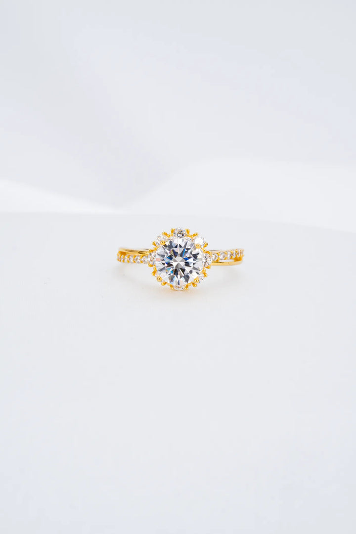 Nhẫn Cầu Hôn Kiểu Dáng Halo Vàng 16K đính đá CZ Bảo Tín K&K