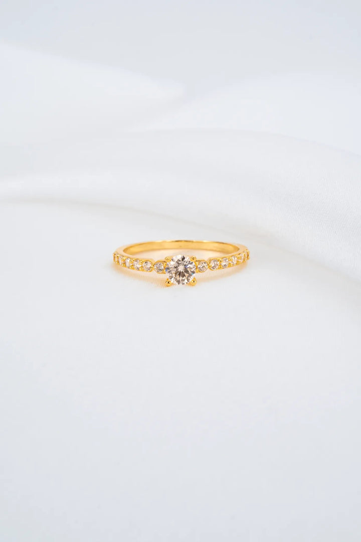 Nhẫn Kiểu Cổ Điển Vàng 16K đính đá CZ Bảo Tín K&K