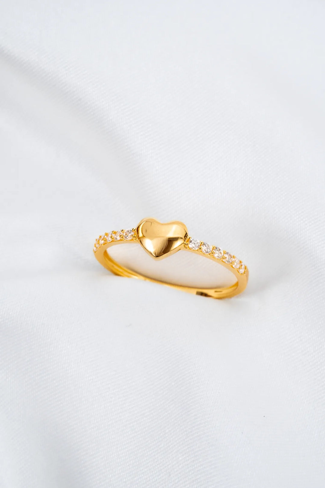 Nhẫn Trái Tim Trơn Đai Tấm Vàng 16K đính đá CZ Bảo Tín K&K