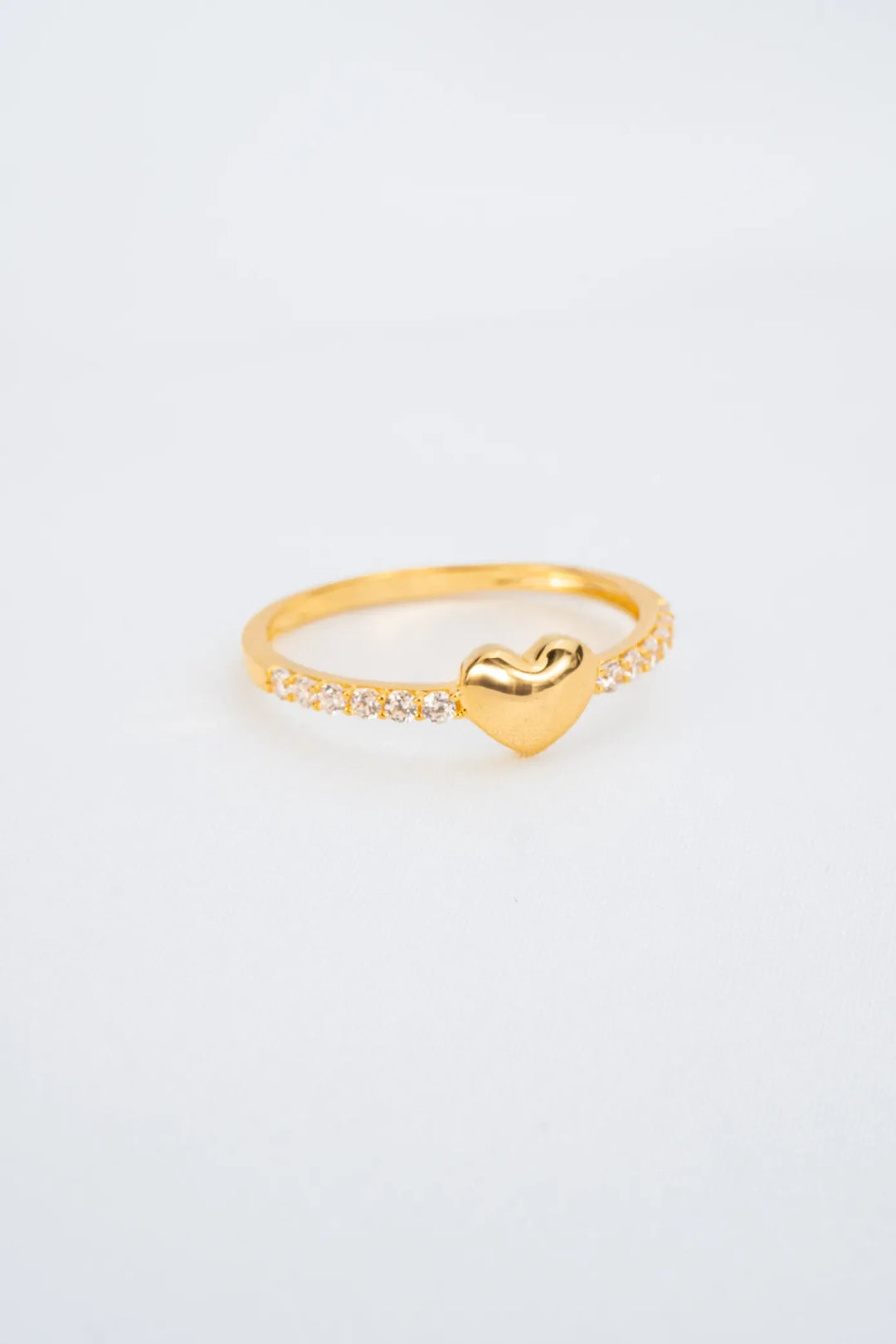 Nhẫn Trái Tim Trơn Đai Tấm Vàng 16K đính đá CZ Bảo Tín K&K