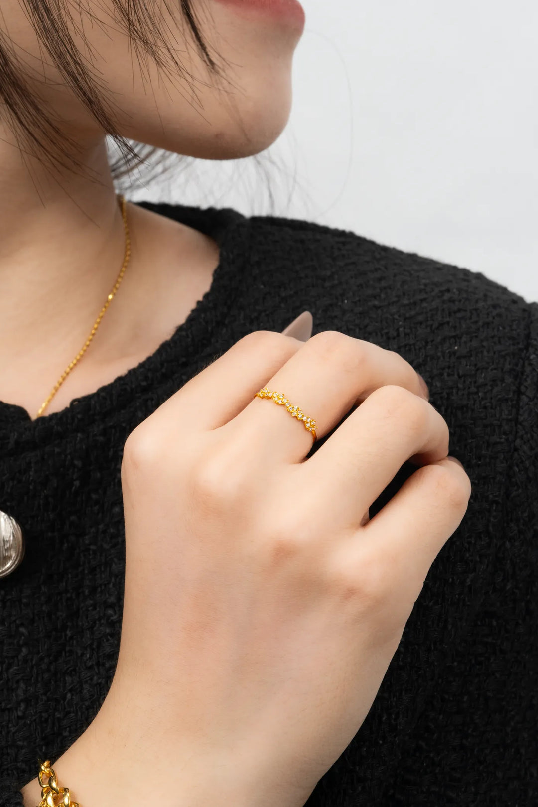 Nhẫn Kiểu Hoa Sen Tấm Vàng 16K đính đá CZ Bảo Tín K&K