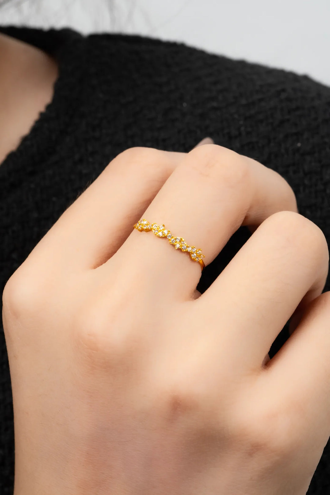 Nhẫn Kiểu Hoa Sen Tấm Vàng 16K đính đá CZ Bảo Tín K&K