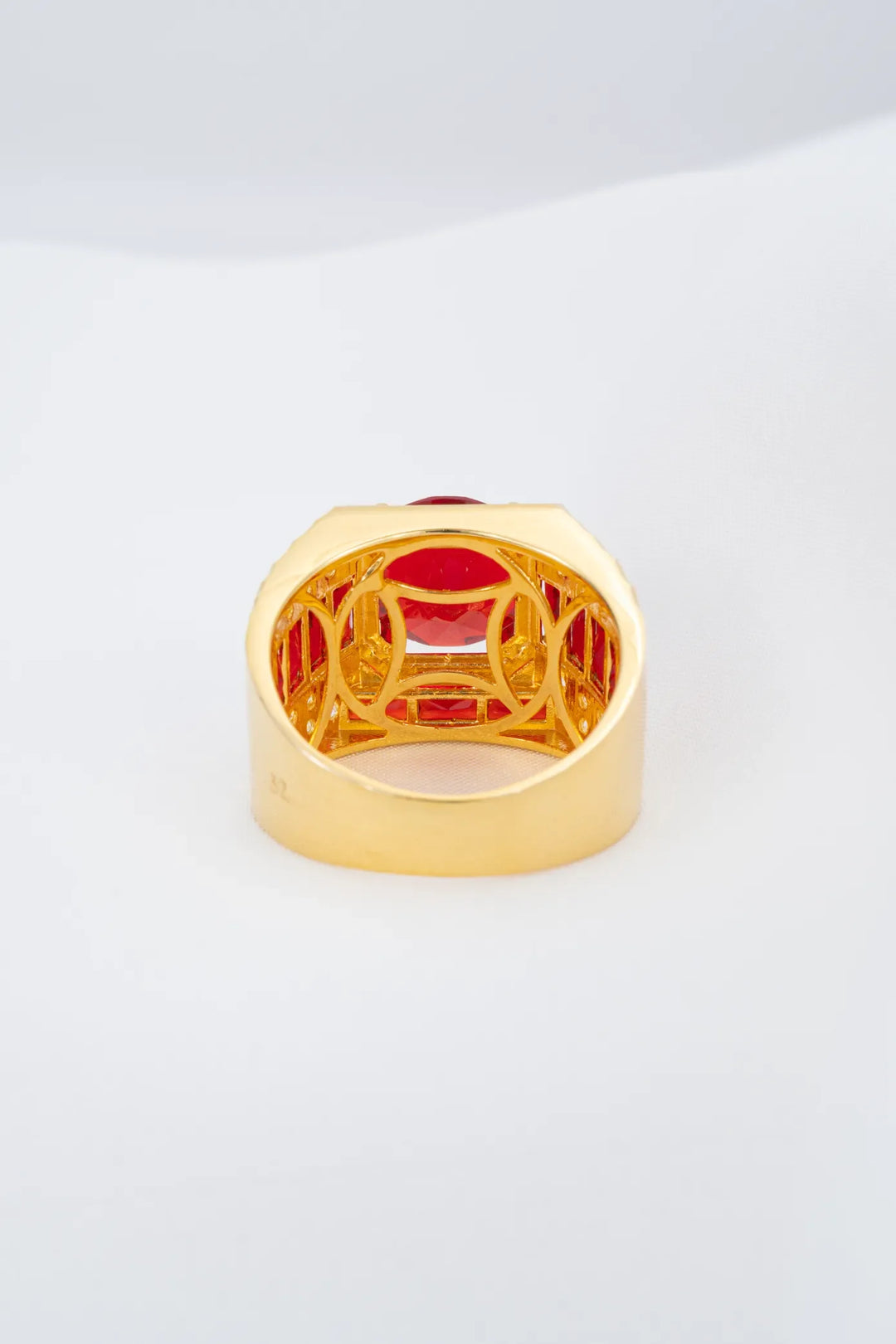 Nhẫn Nam Đá Đỏ Vàng 16K đính đá CZ Bảo Tín K&K