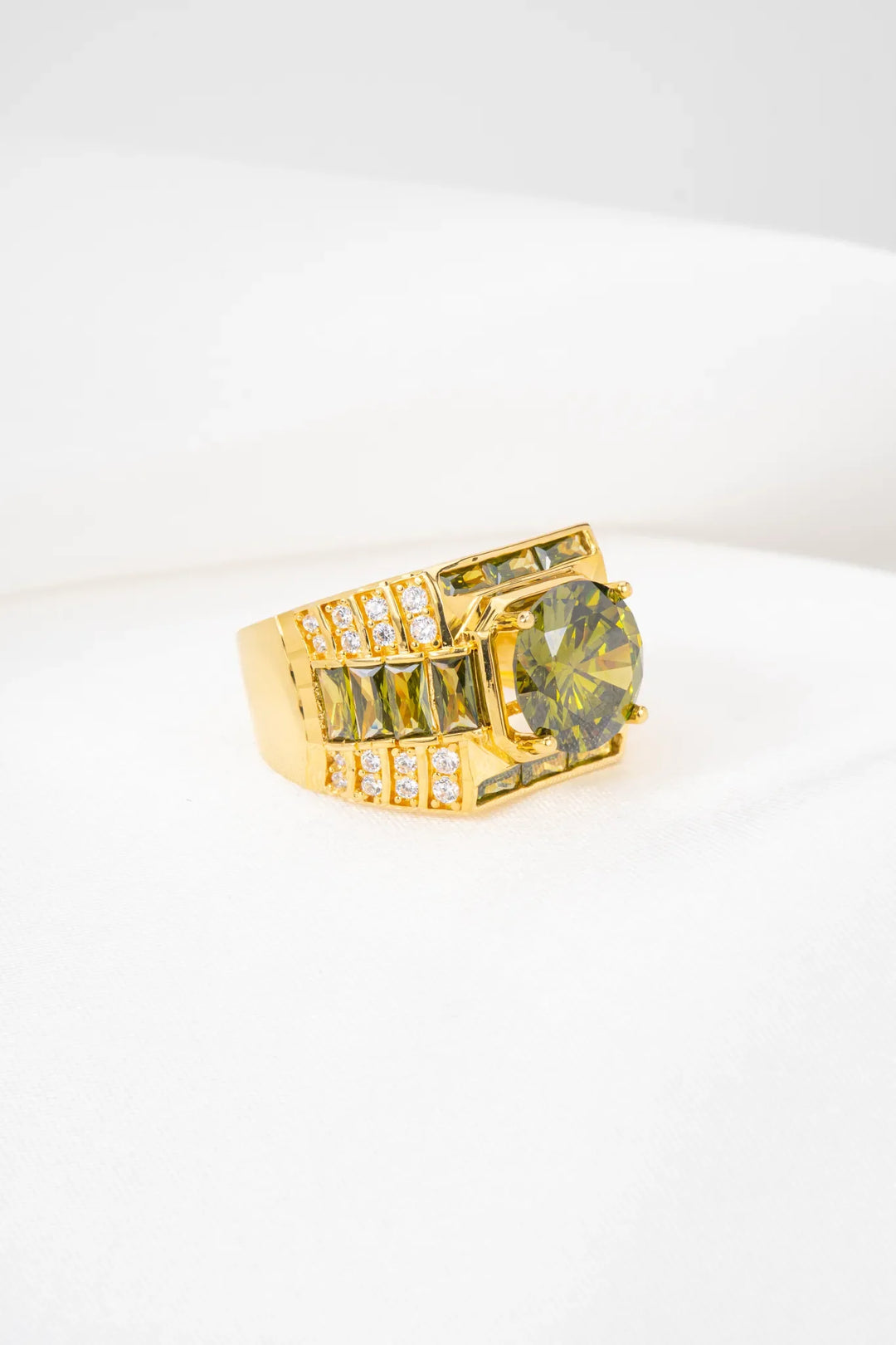 Nhẫn Nam Đá Xanh Rêu Vàng 16K đính đá CZ Bảo Tín K&K