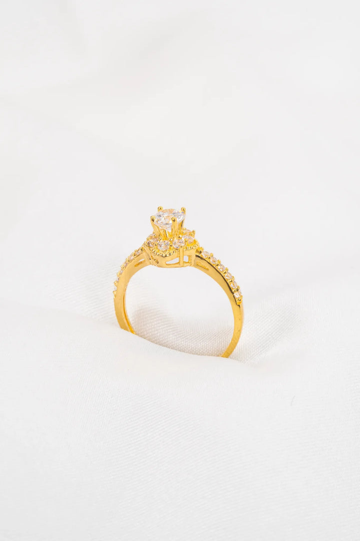 Nhẫn Hoa 4 Cánh Vàng 16K đính đá CZ Bảo Tín K&K