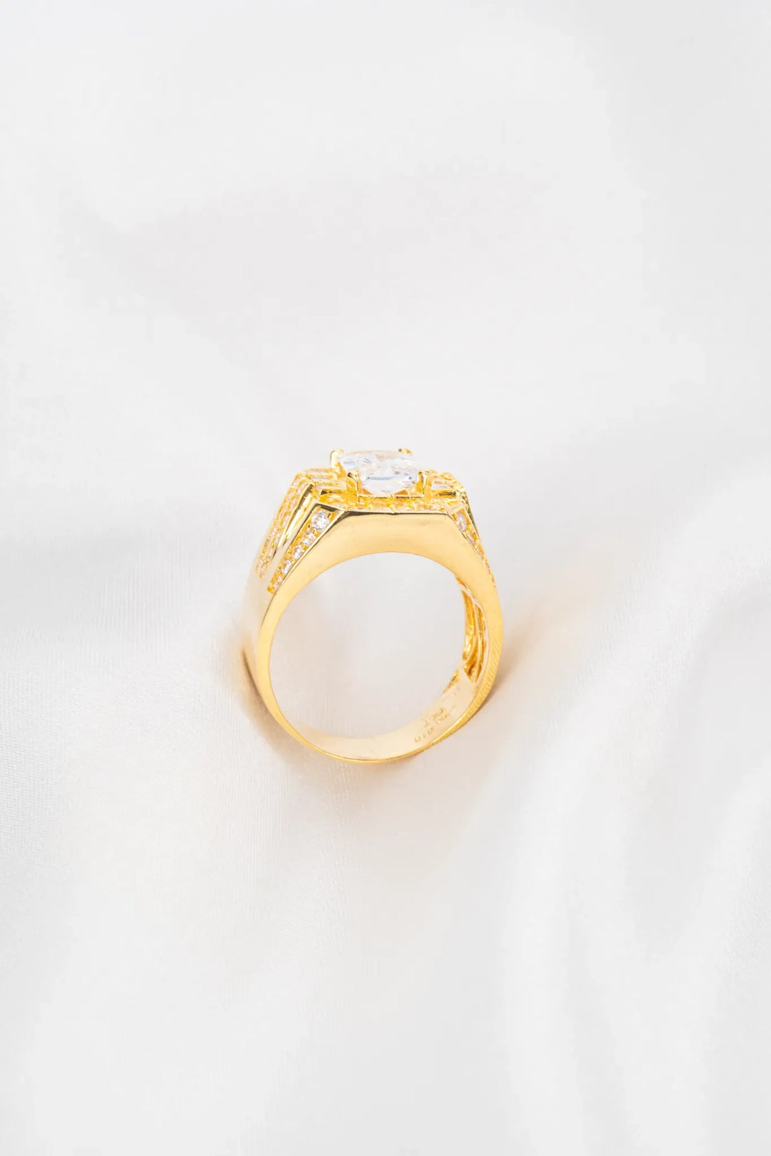 Nhẫn Nam Đá Vuông Vàng 16K đính đá Nam Phi Bảo Tín K&K