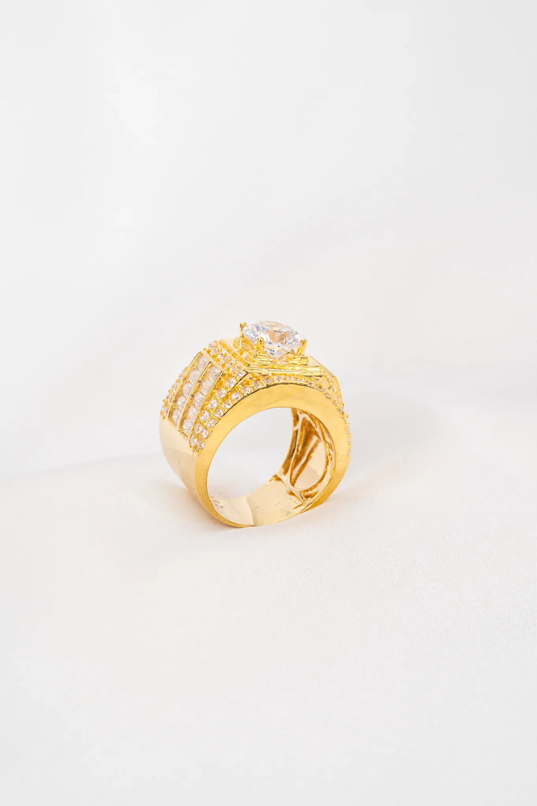 Nhẫn Nam Đá Baguette Viền Tấm Vàng 16K đính đá CZ Bảo Tín K&K