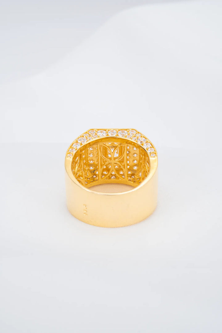 Nhẫn Nam Bản Vuông Tấm Baguette Vàng 16K đính đá CZ Bảo Tín K&K