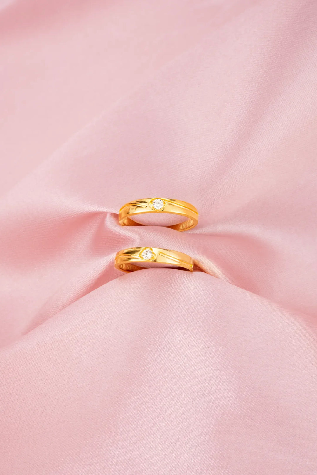 Nhẫn Cưới Hột Chấu Tim Vàng 16K Đính Đá CZ Bảo Tín K&K