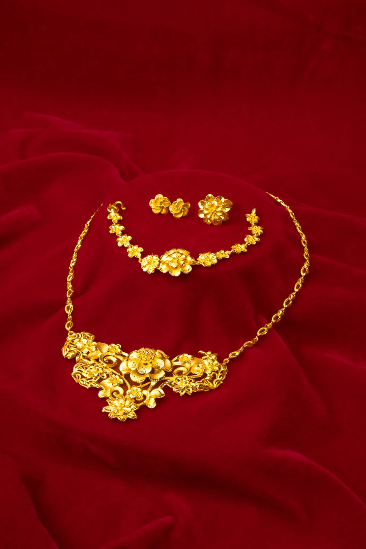 Bông Tai Hoa 5 Cánh Tròn Vàng 23K Bảo Tín K&K