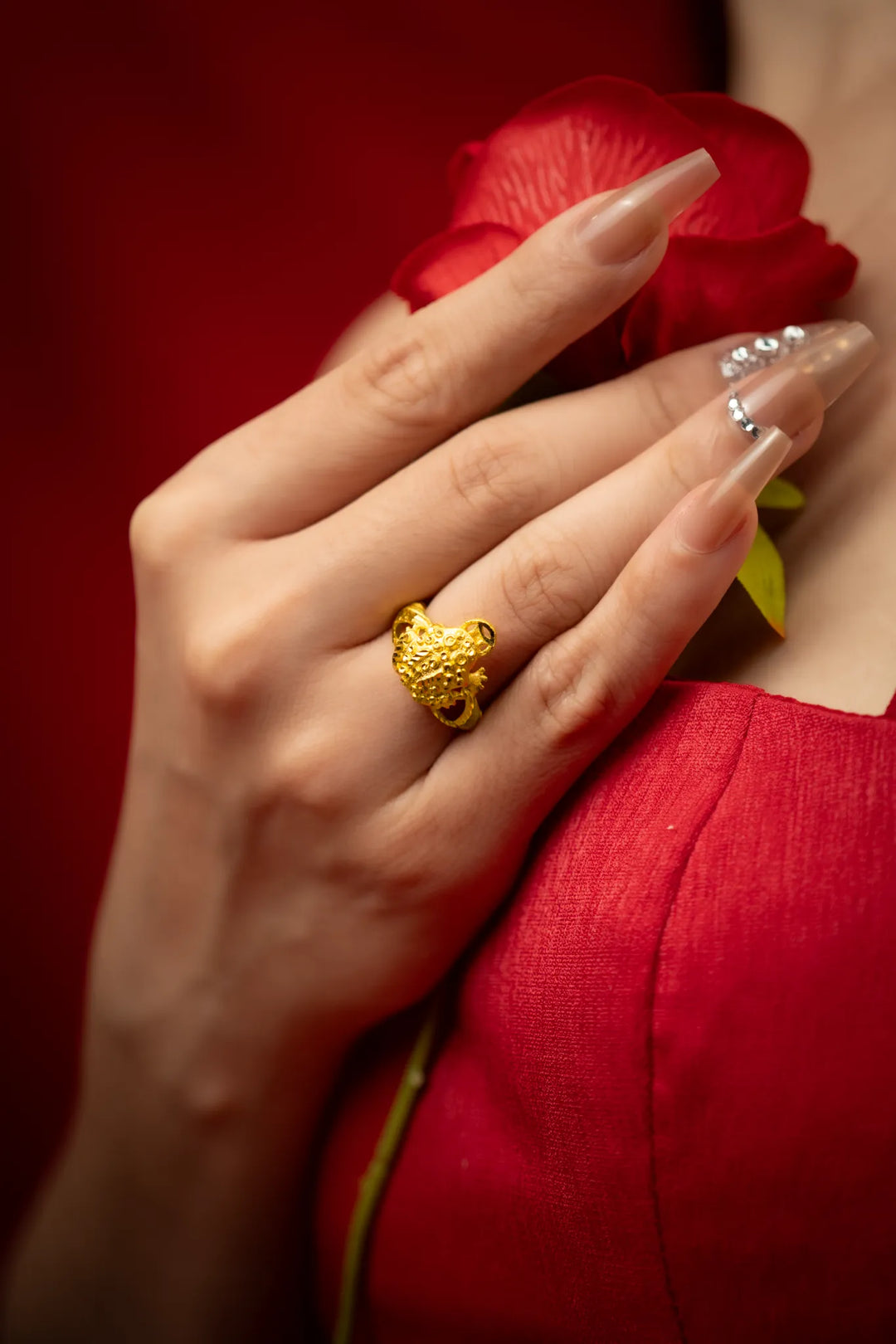 Nhẫn Con Cóc Đồng Tiền Vàng 23K Bảo Tín K&K