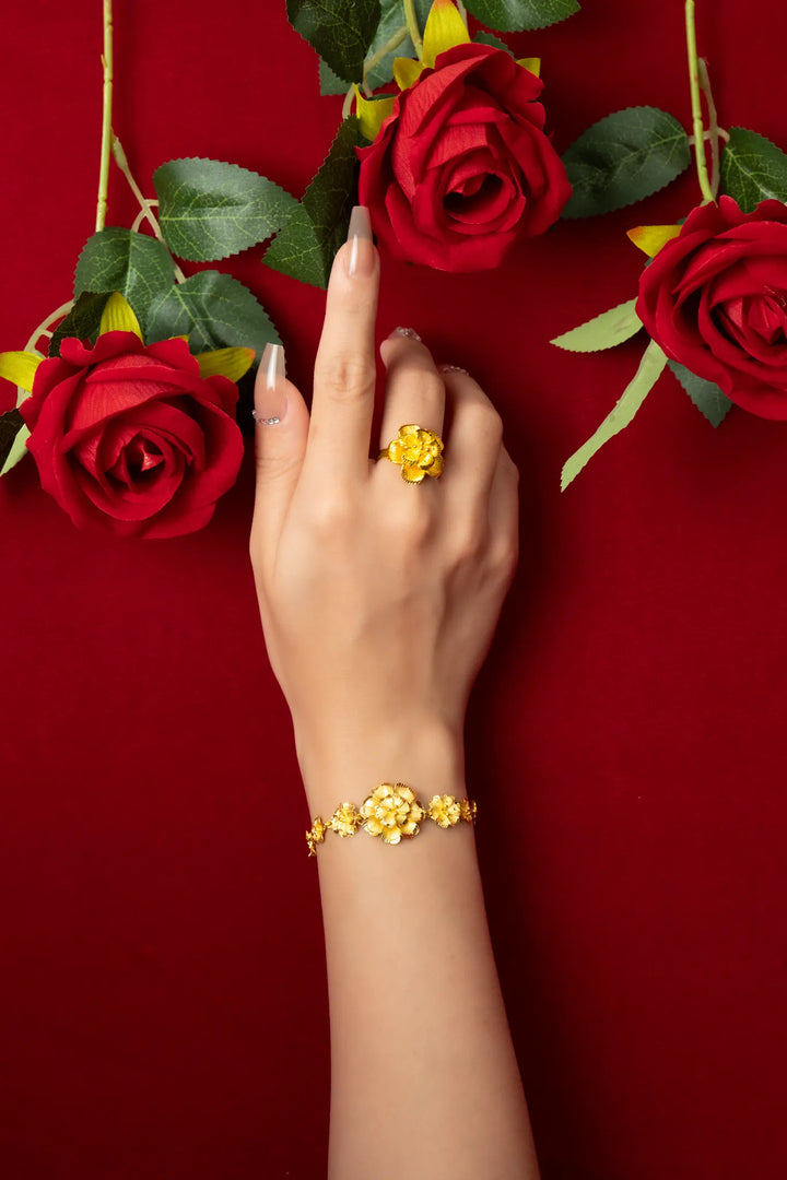 Lắc Tay Bông Hoa Lớn Nhỏ Vàng 23K Bảo Tín K&K