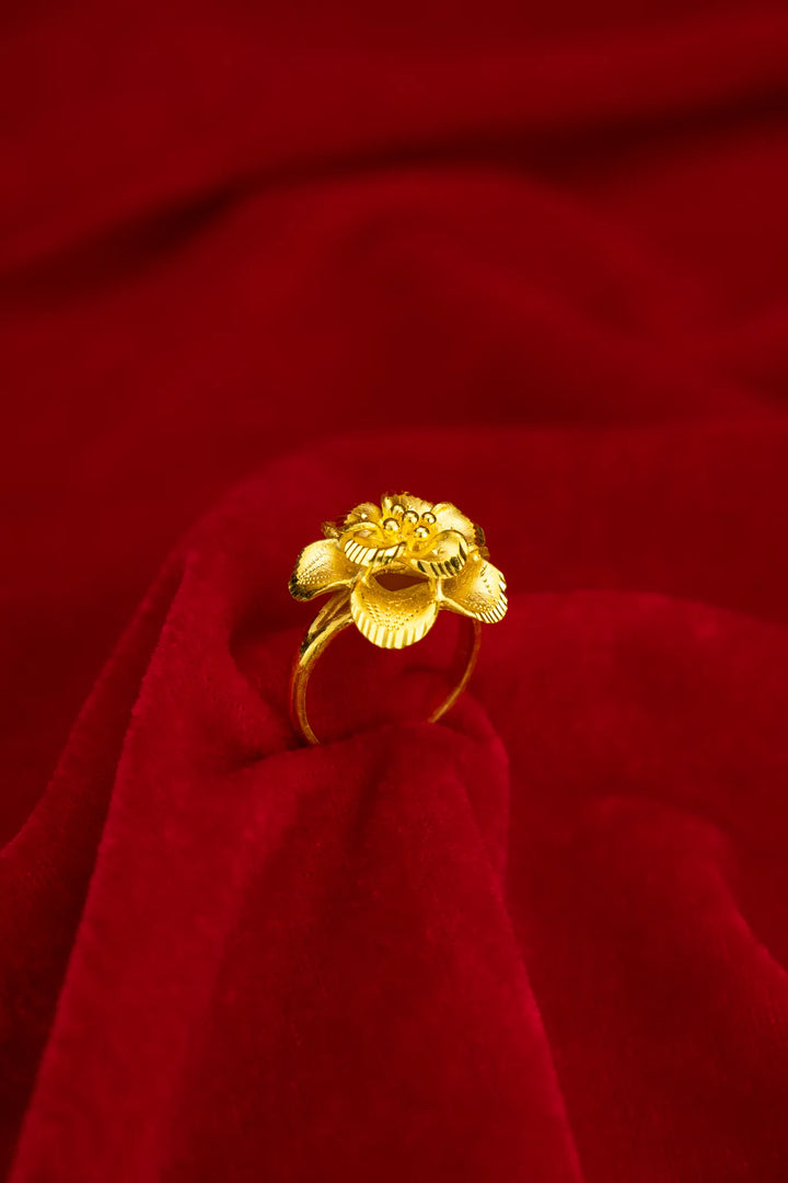 Nhẫn Bông Hoa 5 Cánh Hai Lớp Vàng 23K Bảo Tín K&K