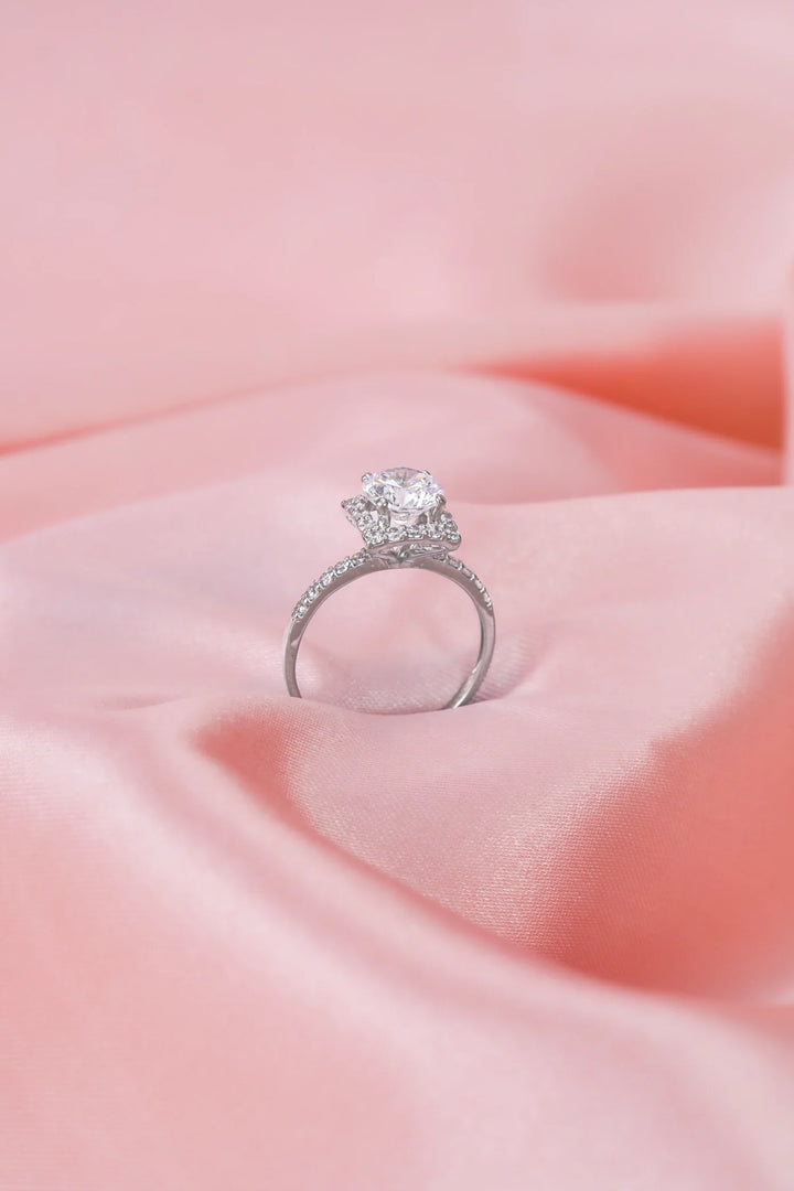 Nhẫn Một Hột Vuông Đính Đá CZ Kiểu Ý 750 Bảo Tín K&K