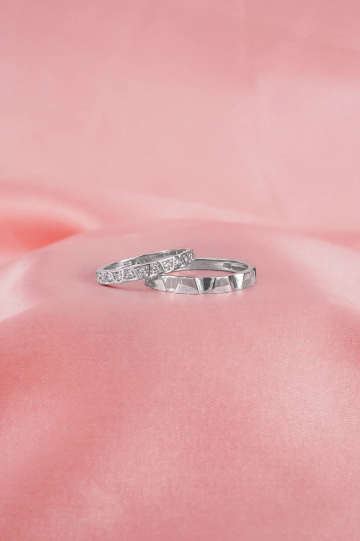 Nhẫn Cưới Đính Đá CZ Kiểu Ý 750 Bảo Tín K&K