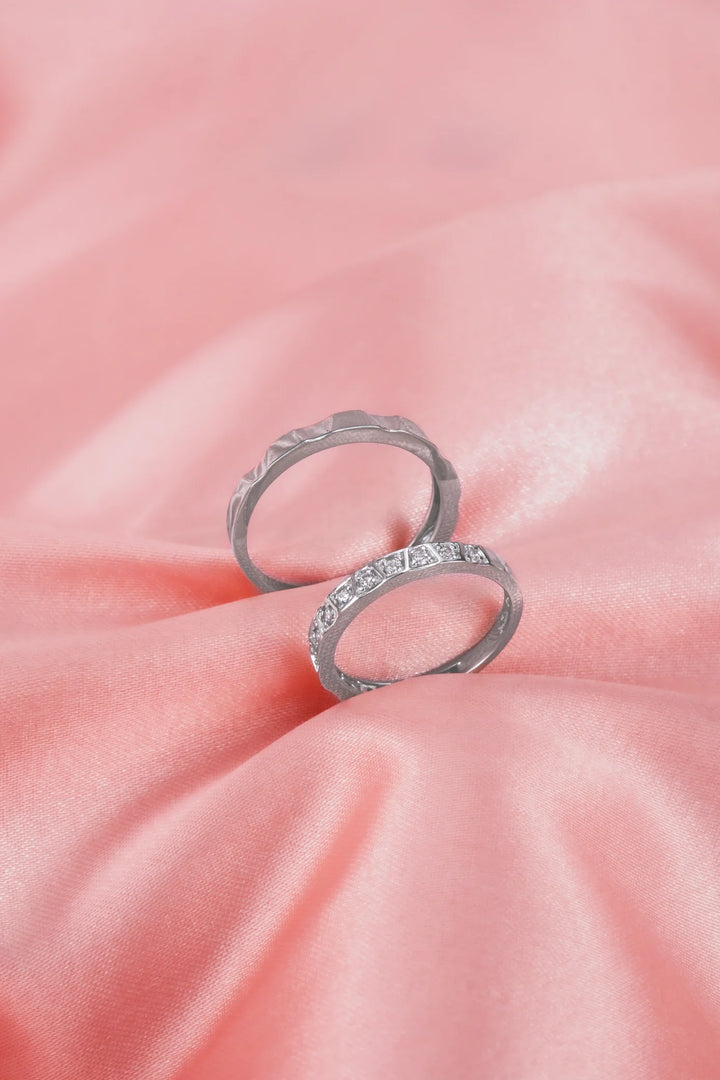 Nhẫn Cưới Đính Đá CZ Kiểu Ý 750 Bảo Tín K&K